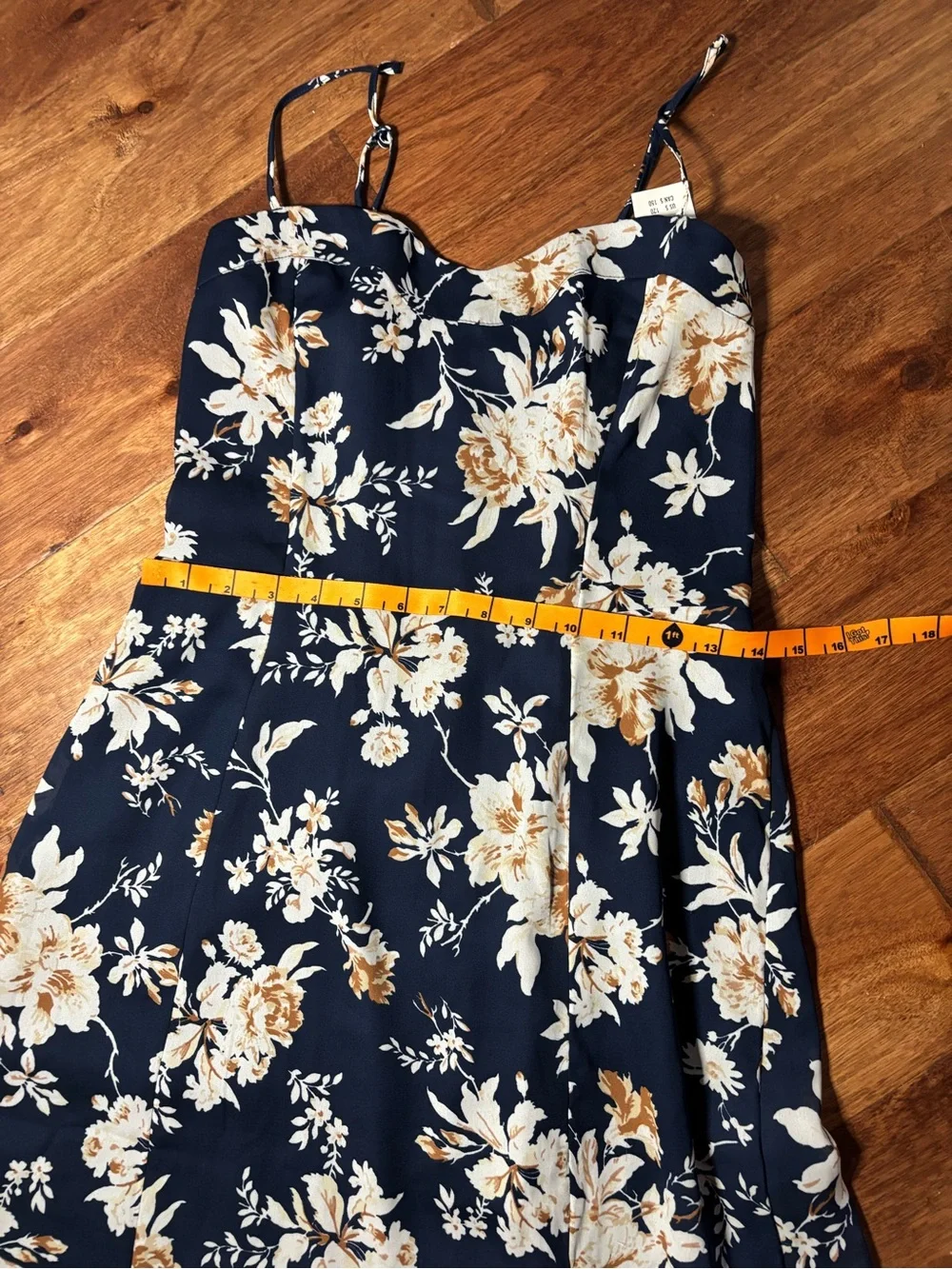 NEW Abercrombie & Fitch Floral Mila Midi Navy Dress size small tall
